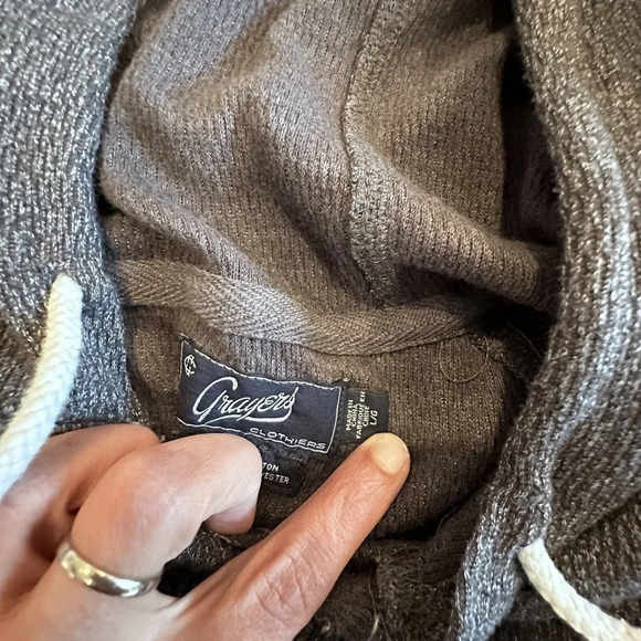 Grayers RAYBURN WAFFLE JACQUARD HOODIE GUNMETAL GRAY Size Large U0761 - Picture 6 of 8